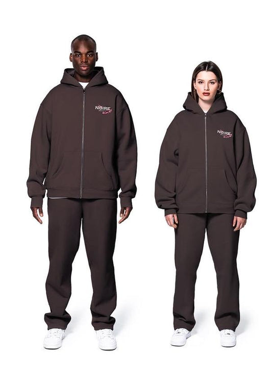 Jogger Zip Hoodie Brown