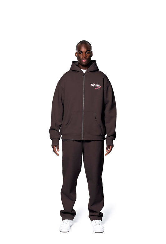 Jogger Zip Hoodie Brown