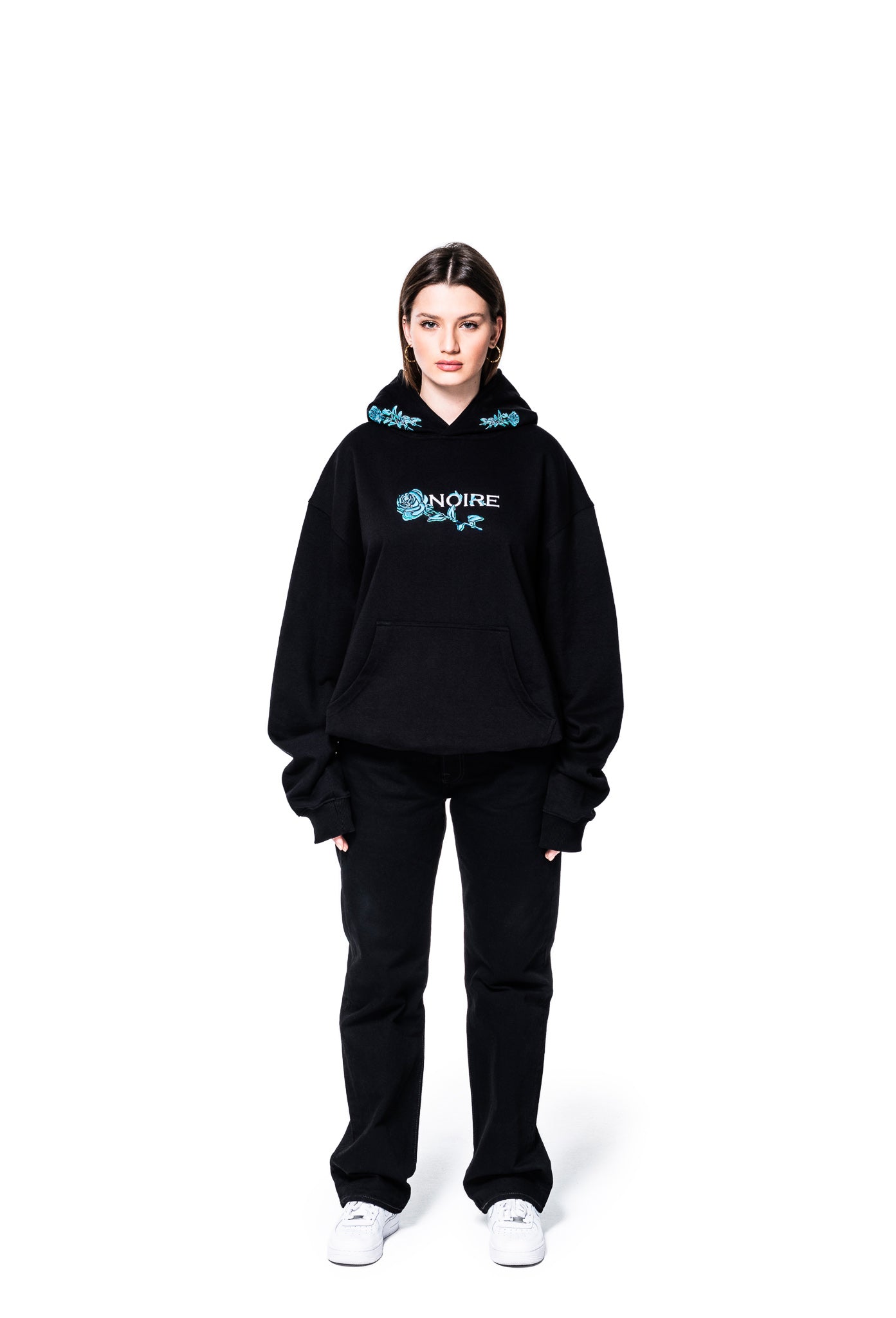 OVERLIED ROSE HOODIE BLACK