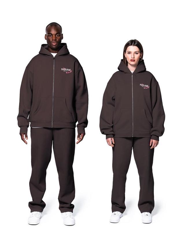 Jogger Zip Hoodie Brown