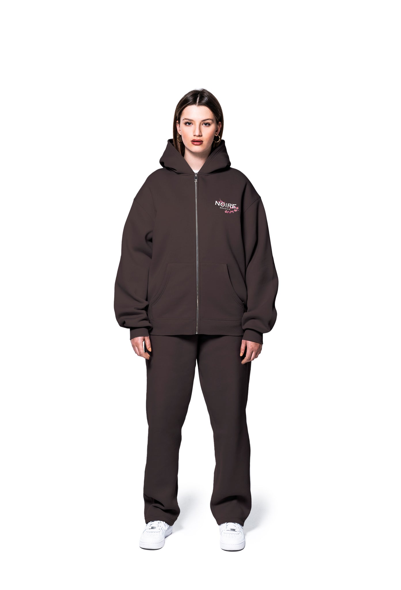 Jogger Zip Hoodie Brown